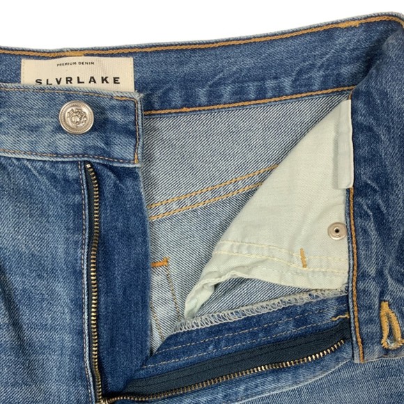 NWT SLVRLAKE Women's Beatnik High Rise Distressed Slim Straight Jeans Size 28 - Picture 11 of 11